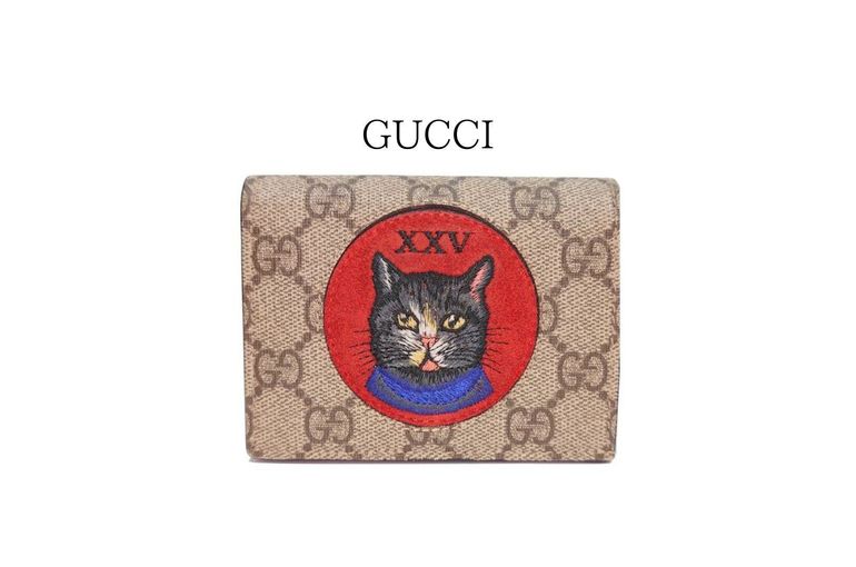 希少✨️グッチ ミスティックキャット GGスプリーム キャンバス 折り財布 2025.11.10 グッチ 二つ折り 財布 ミスティックキャット GGスプリーム