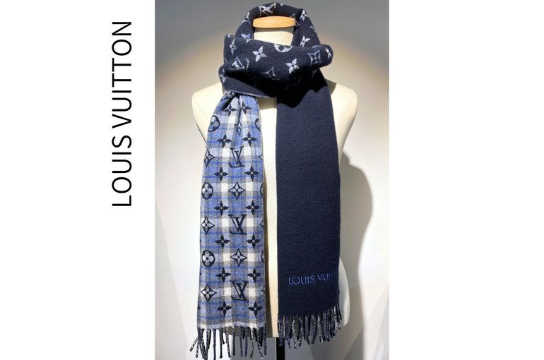 【新品、未使用】Louis Vuitton NBA マフラー ネイビー(限定品) 2025.12.2 ルイヴィトン LV マフラー モノグラム グラディエント