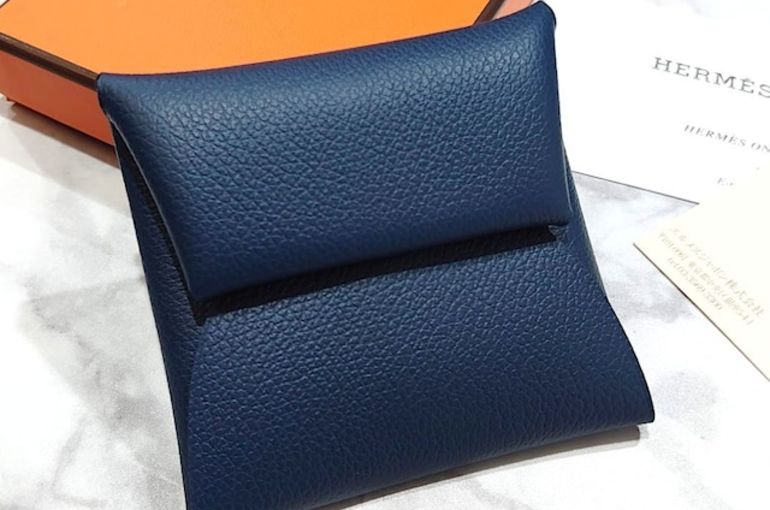 未使用】HERMES エルメス バスティア コインパース コインケース ブルー レザー エバーカラー B刻 S金具 2023年製